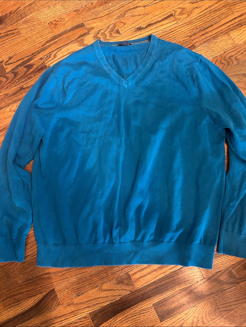 Lands' End Men's V-Neck Sweater in Teal